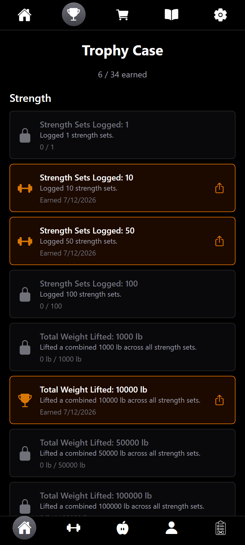 Trophy case screenshot